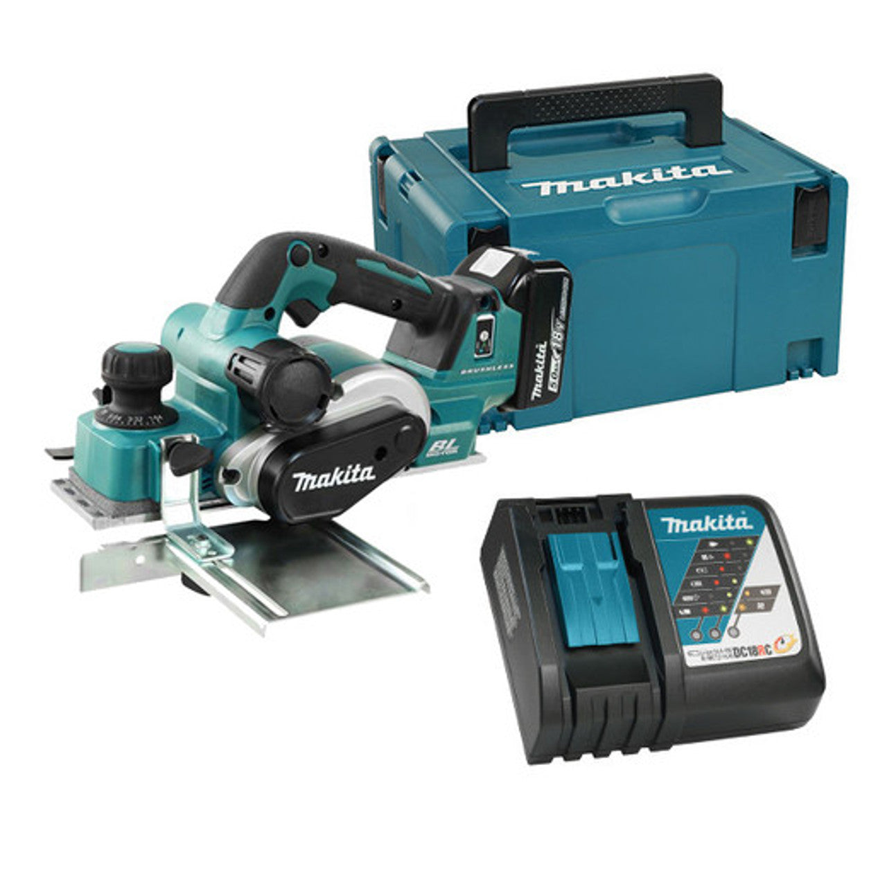 Makita MAK-DKP181RT1J 18V LXT Cordless 3-1/4in Planer 5.0Ah Kit