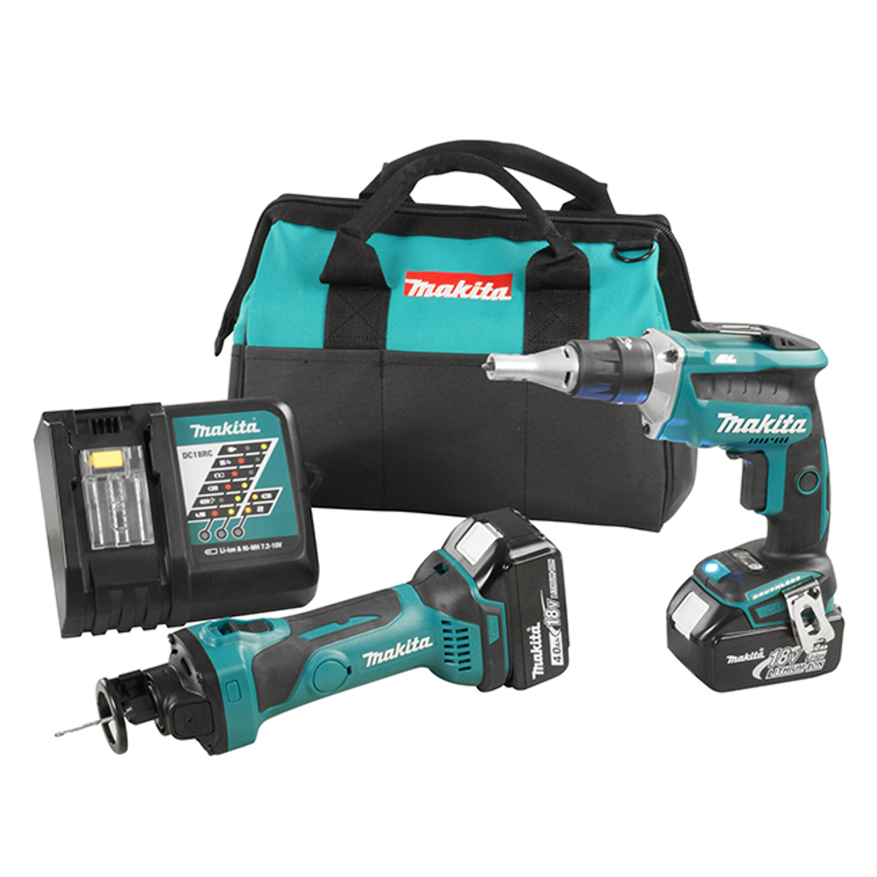 Makita MAK-DLX2089M 18V LXT 2 Tool Drywaller Combo 4Ah Kit