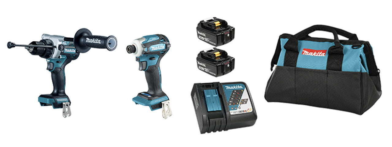 Makita MAK-DLX2455TX4 18V LXT Cordless 2-Tool 2x 5.0Ah Combo Kit