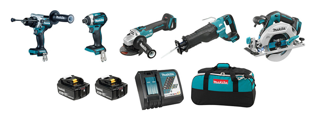 Makita MAK-DLX5077TX1 18V LXT 5-Tool 2x 5.0Ah Combo Kit