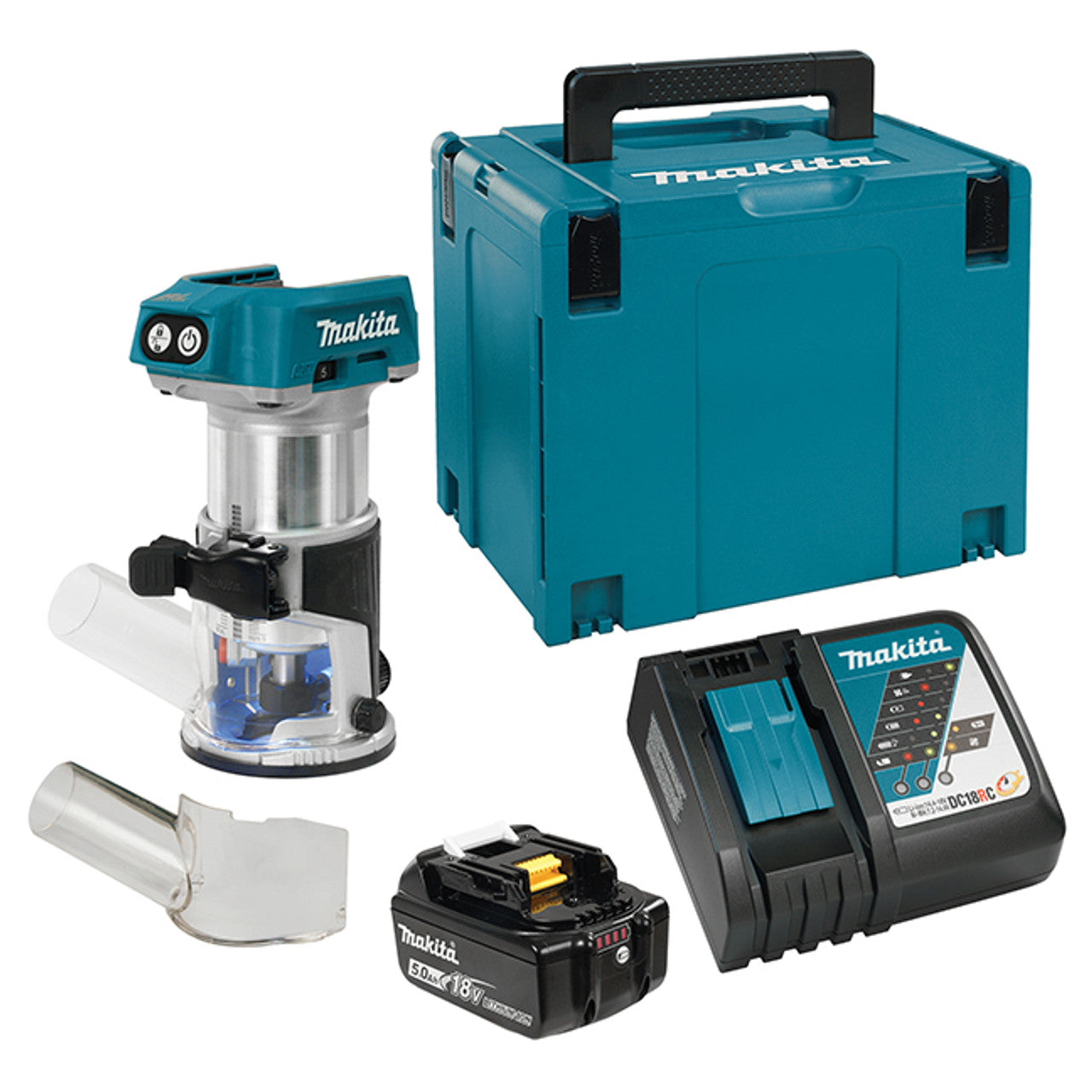 Makita MAK-DRT50T1JX4 18V LXT Cordless Compact Router 5.0Ah Kit