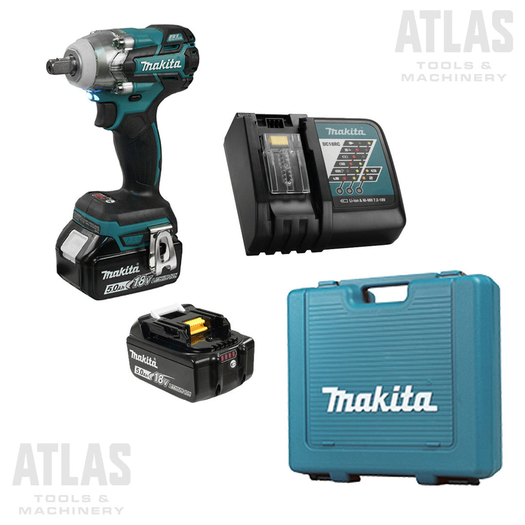 Makita MAK-DTW285XVTE 18V 1/2in Cordless Impact Wrench 2x 5.0Ah Kit