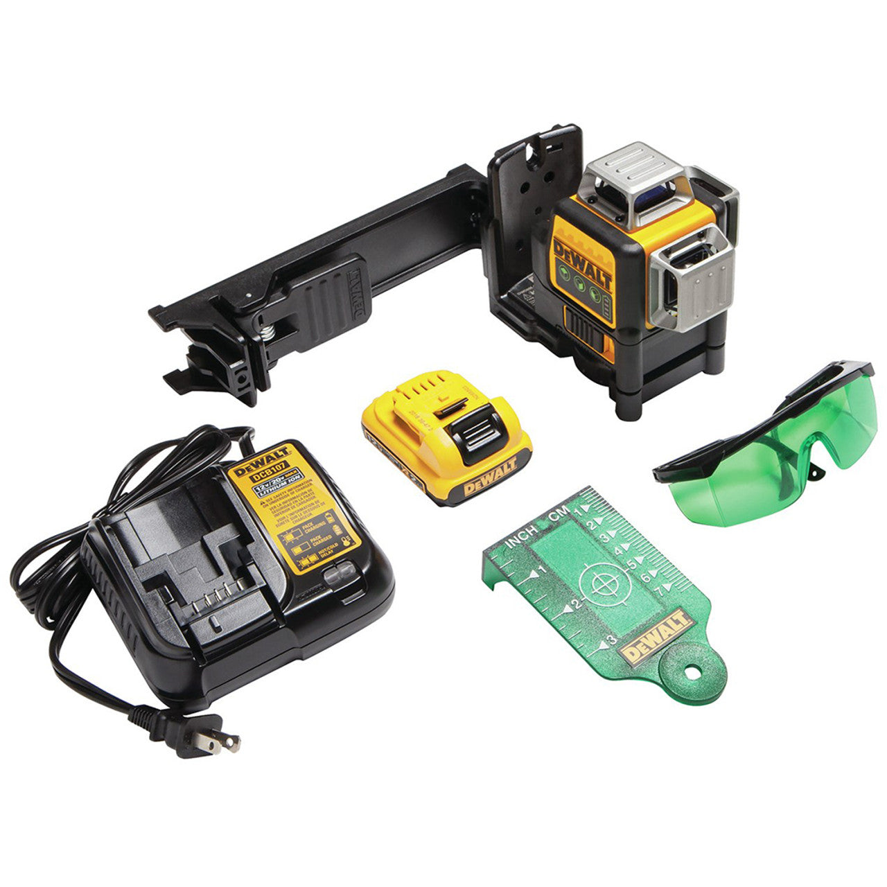 DEWALT DEW-DW089LG 3 Beam Green Laser With 12V Battery & Charger