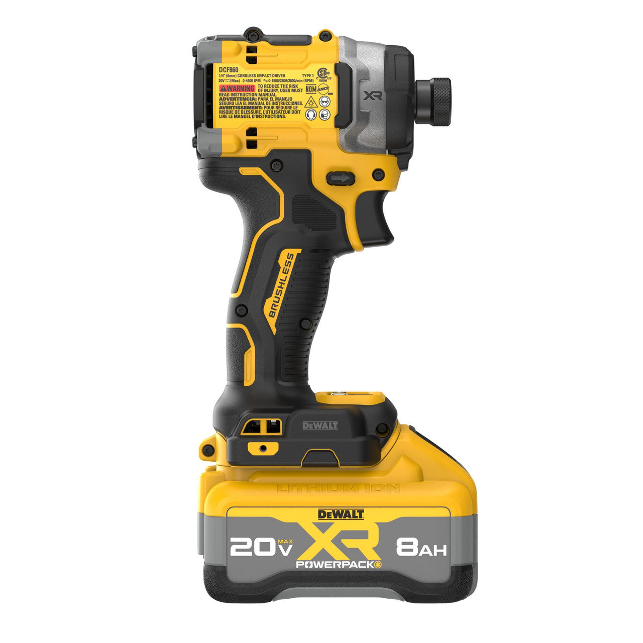 DEWALT DEW-DCF860WW1 20V MAX XR Brushless Cordless 3-speed High Torque 1/4 In. Impact Driver Kit With XR POWERPACK
