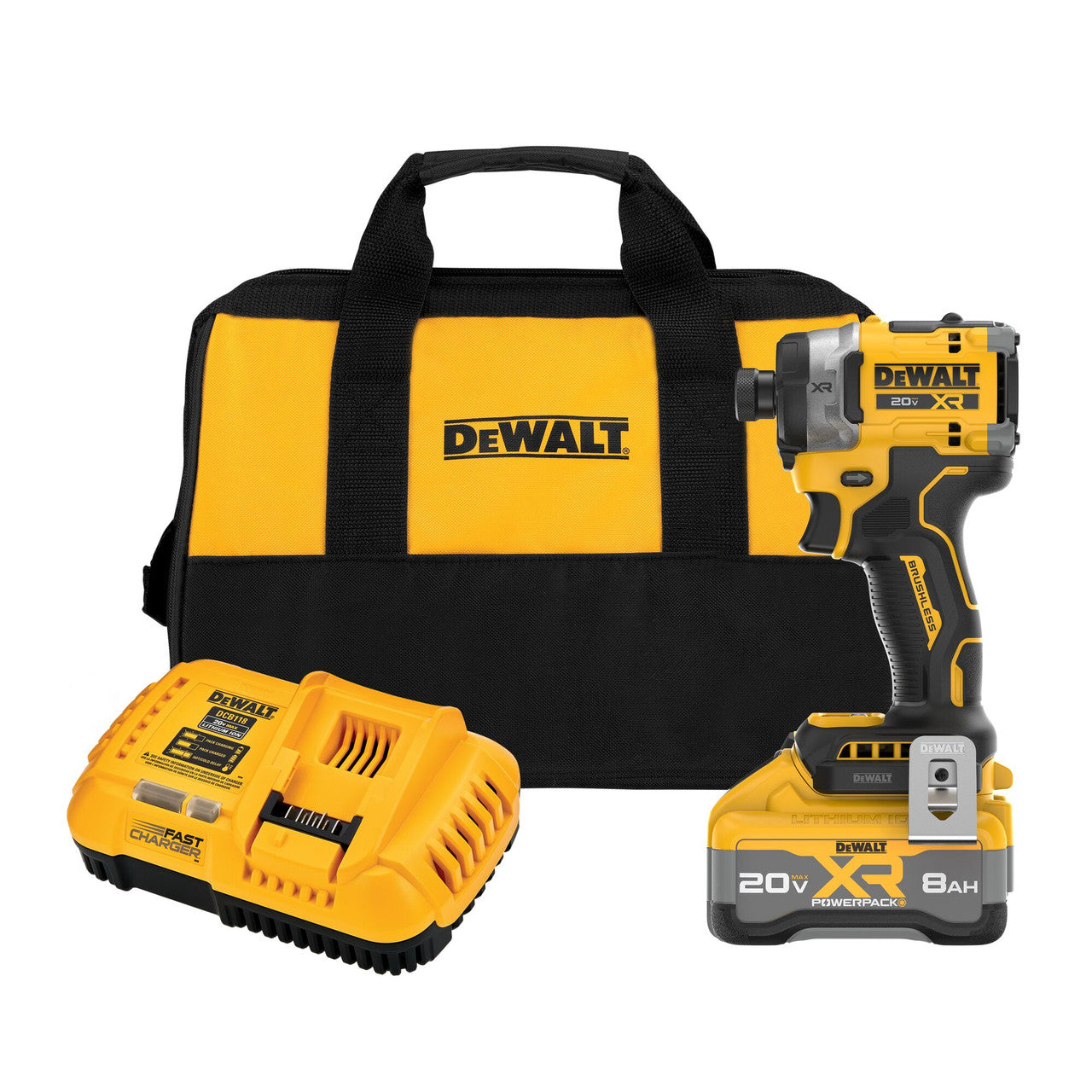 DEWALT DEW-DCF860WW1 20V MAX XR Brushless Cordless 3-speed High Torque 1/4 In. Impact Driver Kit With XR POWERPACK
