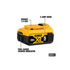 DEWALT DEW-DCB205CK 20V MAX 5.0Ah Battery Charger Kit With Bag