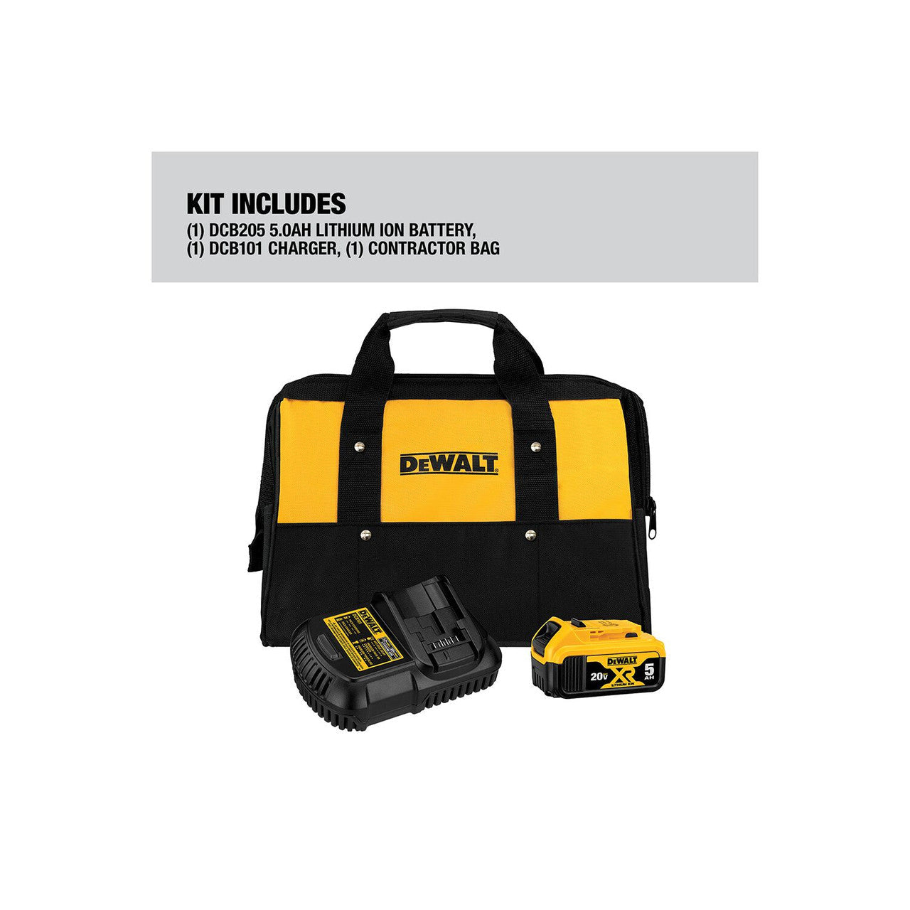 DEWALT DEW-DCB205CK 20V MAX 5.0Ah Battery Charger Kit With Bag