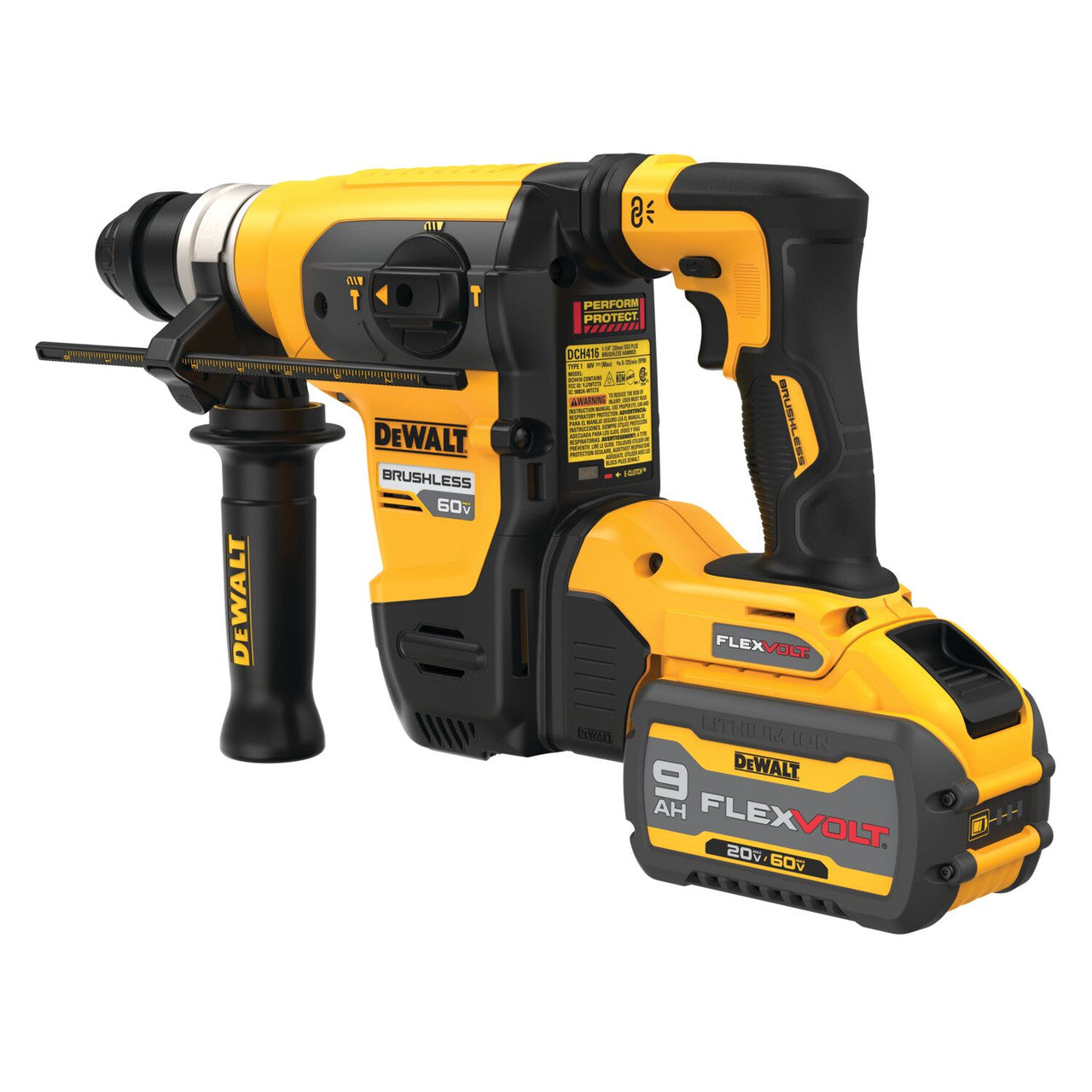 DEWALT DEW-DCH416X2 60V MAX 1-1/4 In Brushless Cordless SDS PLUS Rotary Hammer Kit