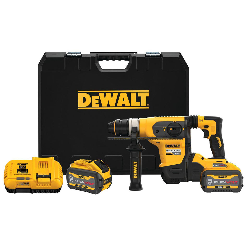 DEWALT DEW-DCH416X2 60V MAX 1-1/4 In Brushless Cordless SDS PLUS Rotary Hammer Kit