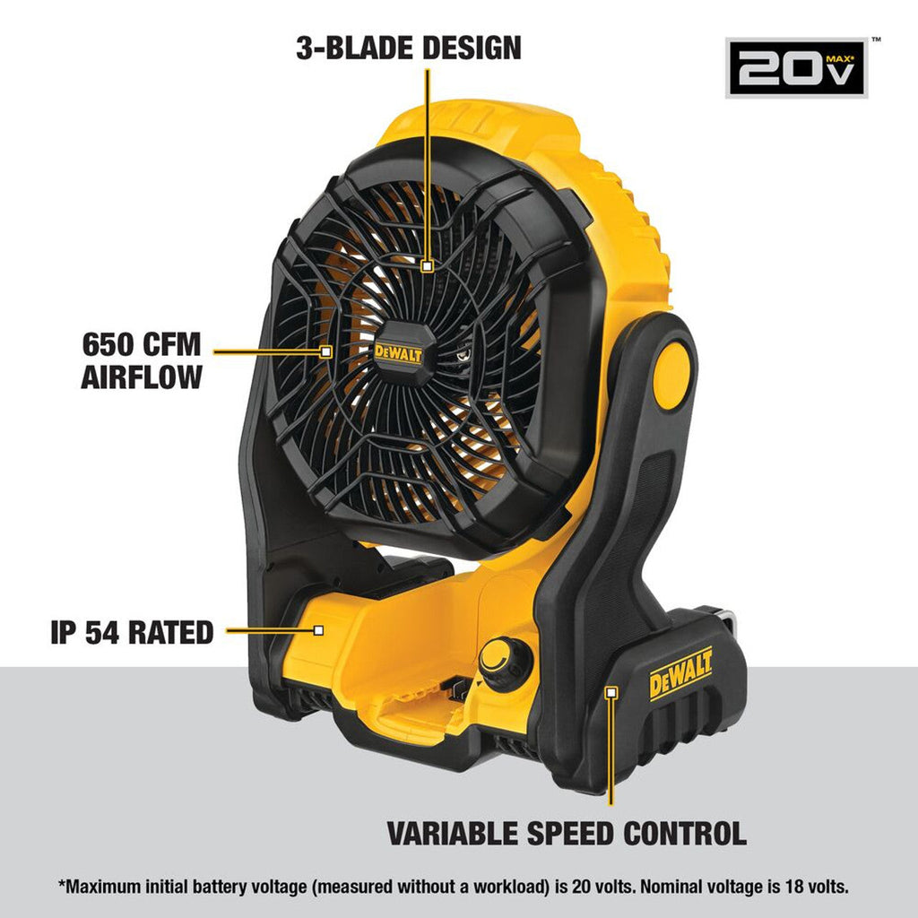 DEWALT DEW-DCE512B 20V MAX Cordless Jobsite Fan (Bare Tool)