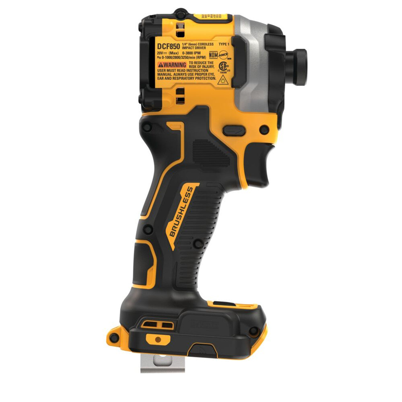 DEWALT DEW-DCF850B ATOMIC 20V MAX 1/4 IN. Brushless Cordless 3-Speed Impact Driver (Bare Tool)