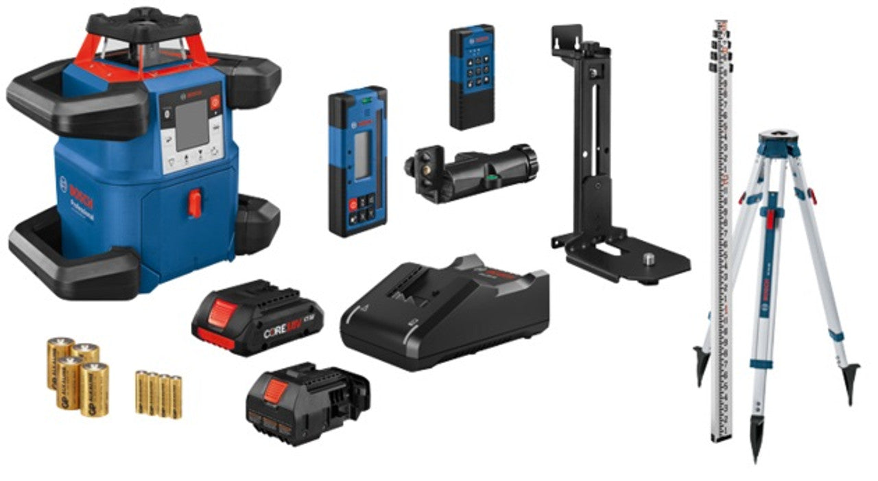 Bosch BOS-GRL4000-80CHVK 18V REVOLVE4000 Connected Self-Leveling Horizontal/Vertical Rotary Laser Kit with (1) CORE18V 4.0 Compact Battery