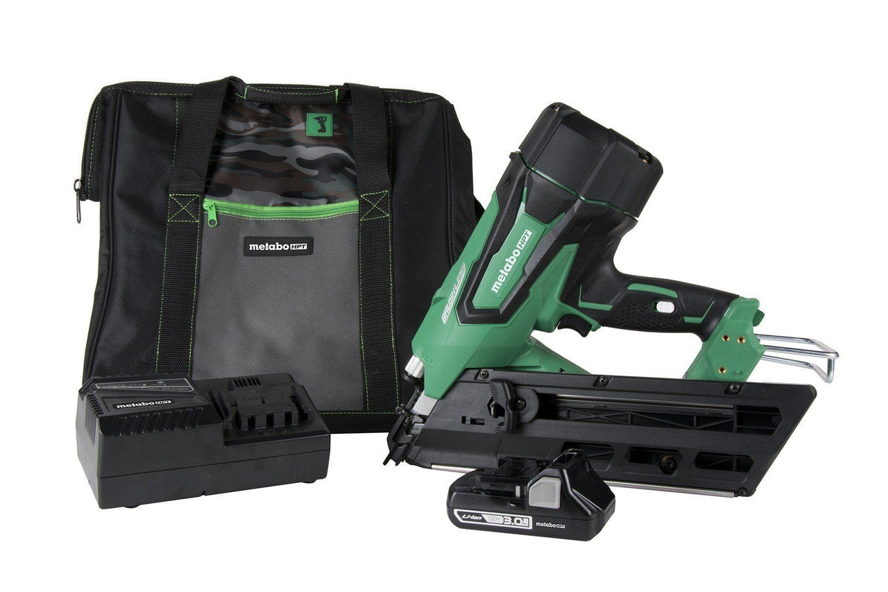 Metabo-HPT HPT-NR1890DCSM 18V 30-34 Deg Cordless Framing Nailer 3.0Ah Kit - Green Lightning