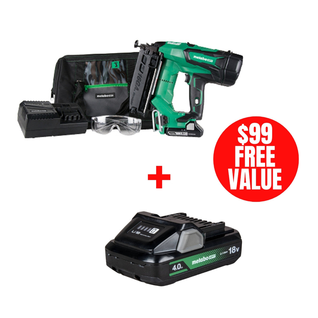 Metabo-HPT HPT-NT1865DMSM 18V 2-1/2in 16ga Straight Finish Nailer