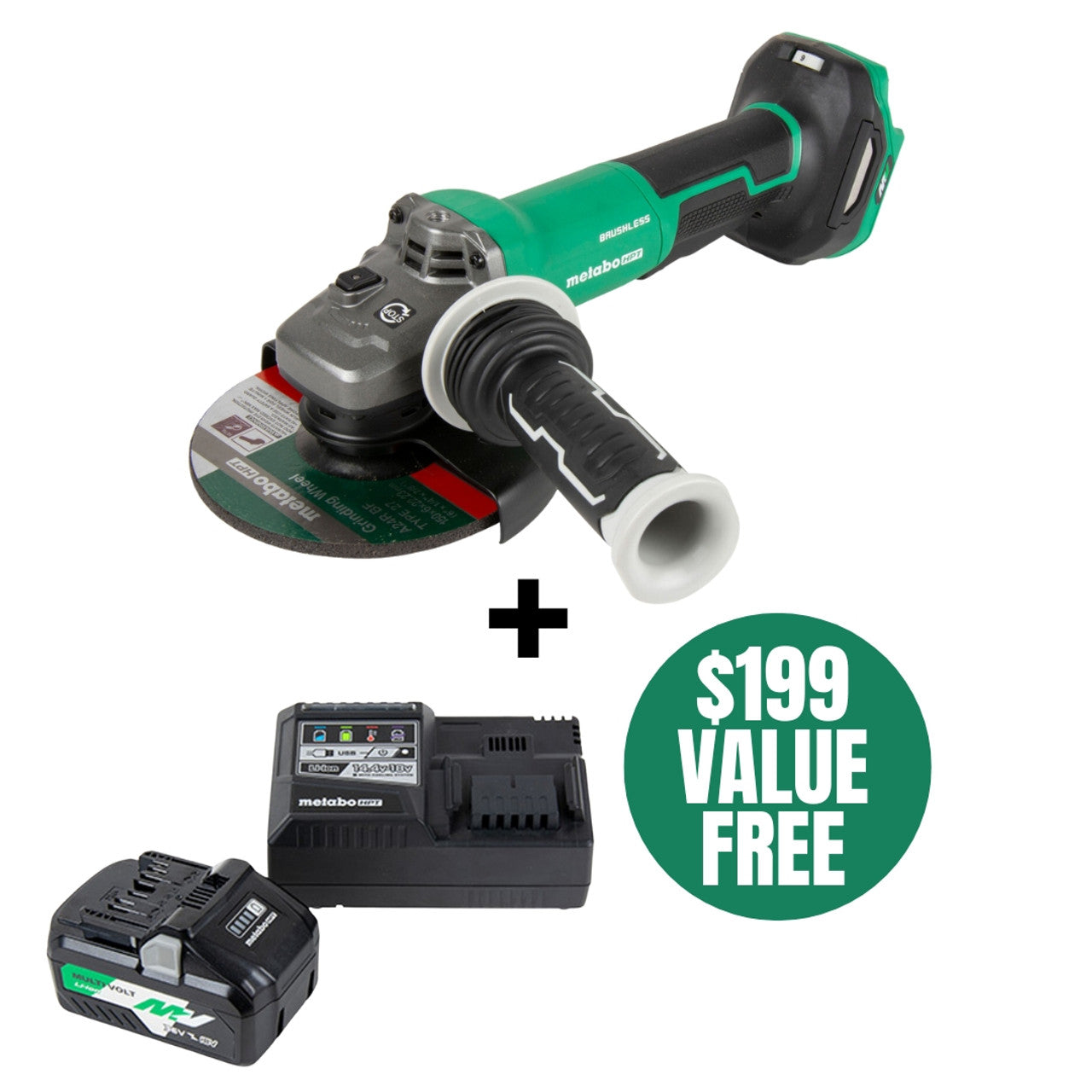 Metabo-HTP HPT-G3615DVFQ6M 36V MultiVolt 6in Variable Speed Paddle Switch Angle Grinder (Bare Tool)
