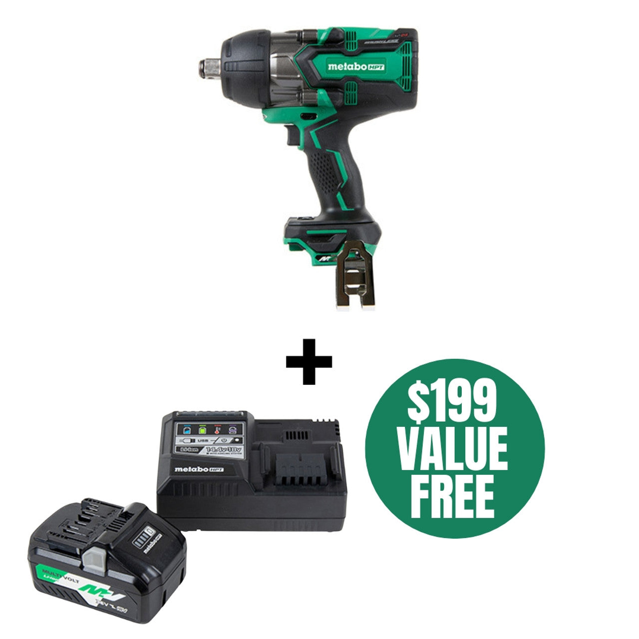 Metabo-HPT HPT-WR36DAQ4M 3/4in 36V MultiVolt Impact Wrench (Bare Tool)