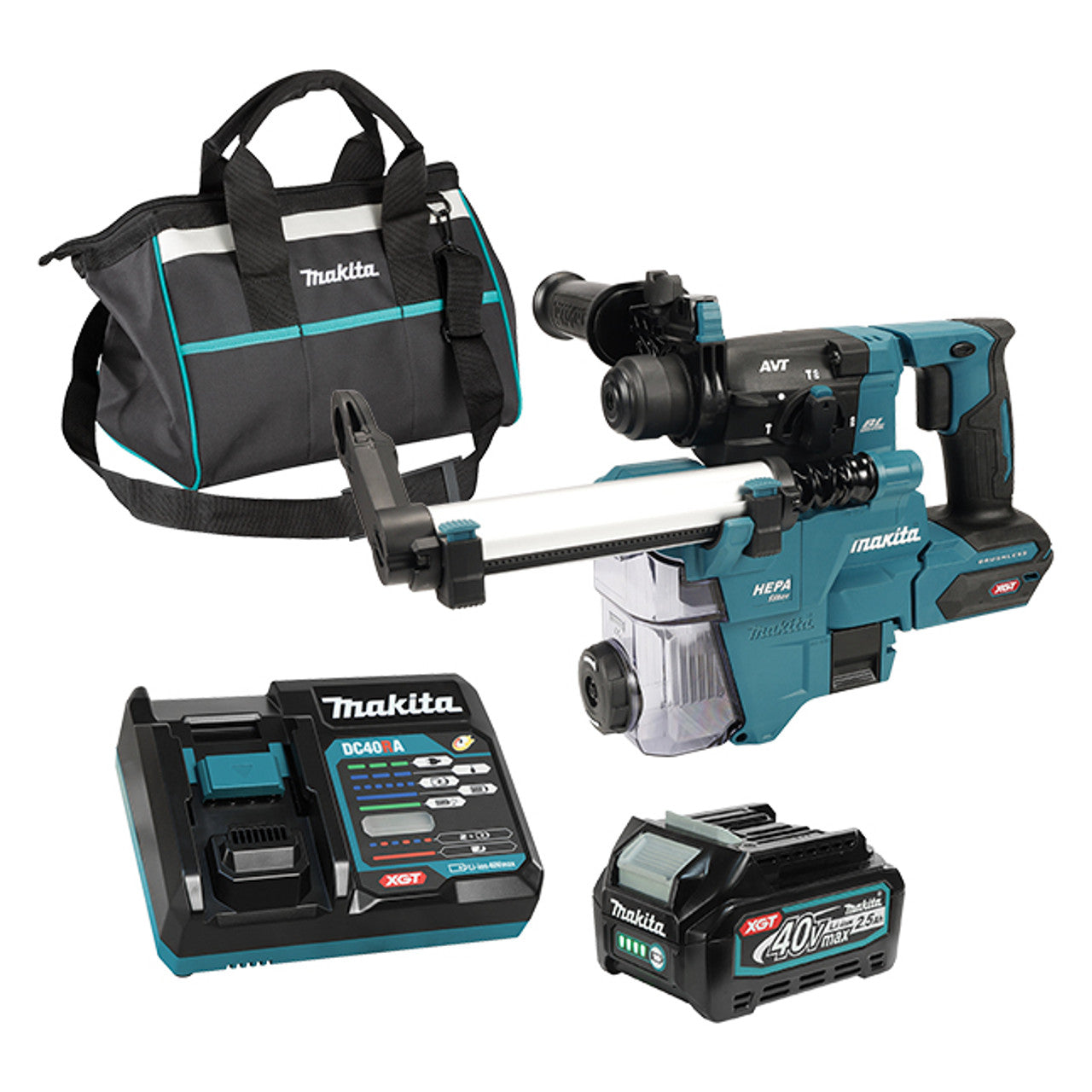 Makita MAK-HR010GD101 40V MAX XGT Cordless 13/16in SDS-PLUS Compact Rotary Hammer with DX16 2.5Ah Kit