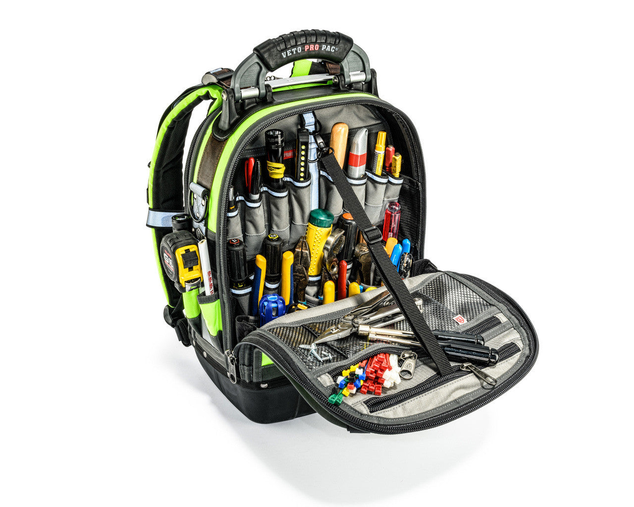 Veto Pac Pro VPP-TECH-PAC-HIVIS-YEL Backpack Tech Tool Bag - HIVIS