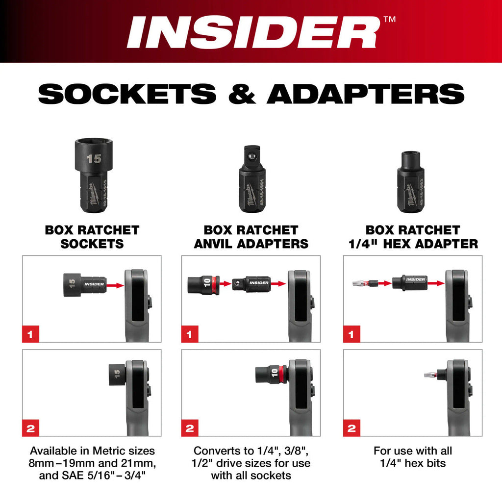 Milwaukee MIL-3050-20 M12 FUEL Insider Extended Reach Box Ratchet
