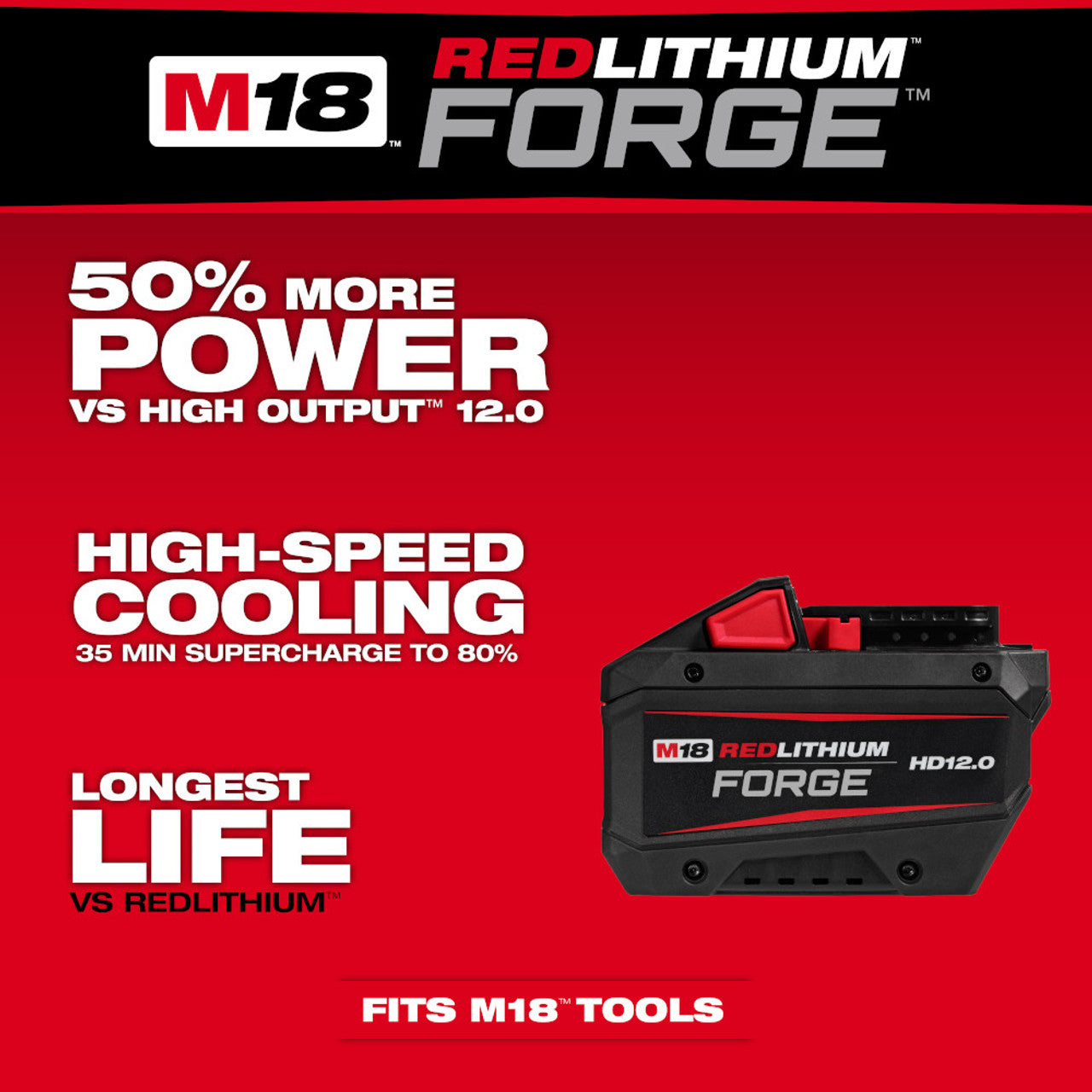 Milwaukee MIL-48-11-1813 M18 REDLITHIUM FORGE HD12.0 Battery Pack