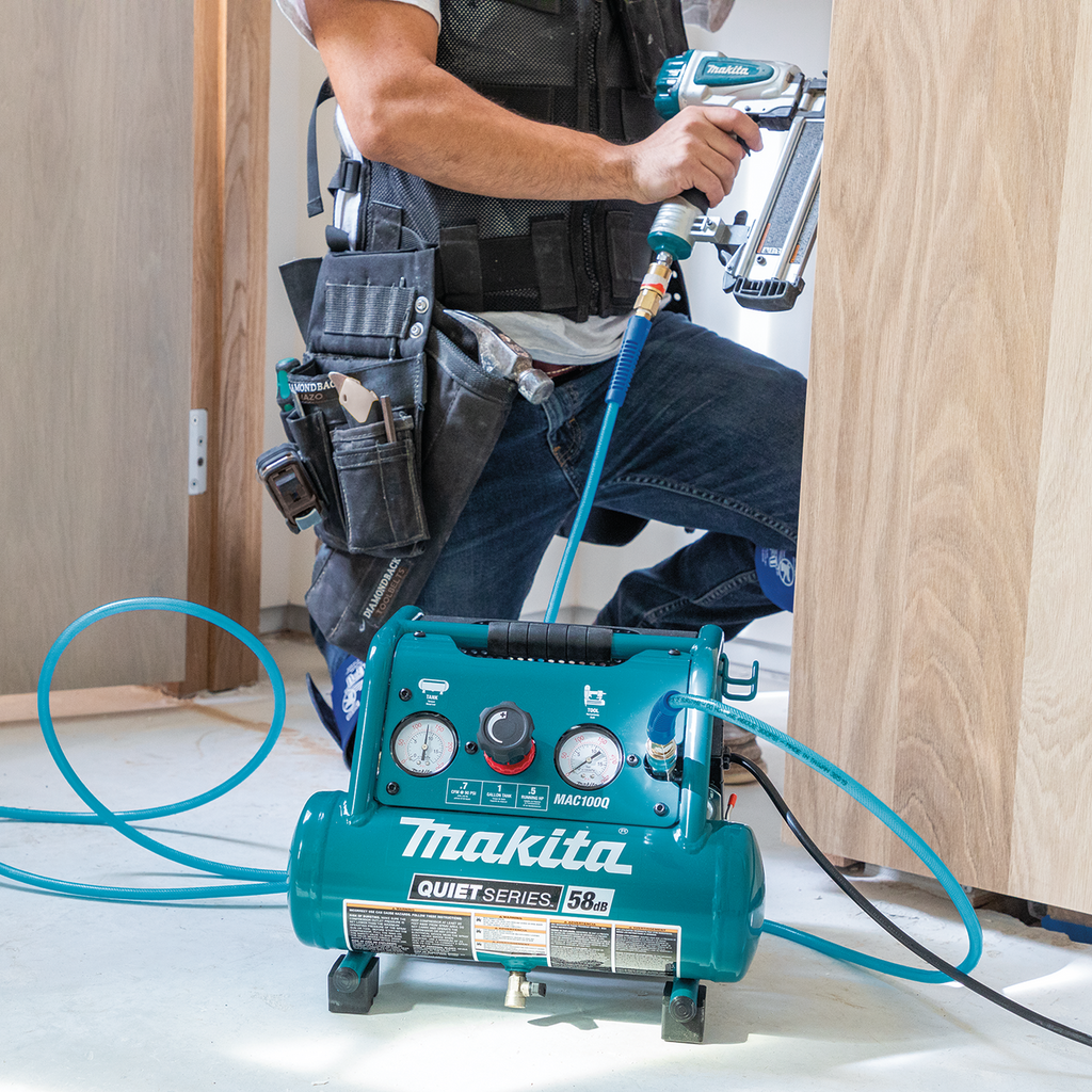 Makita MAK-MAC100Q Quiet Series, 1/2 HP, 1 Gallon Compact, Oil-Free, Electric Air Compressor