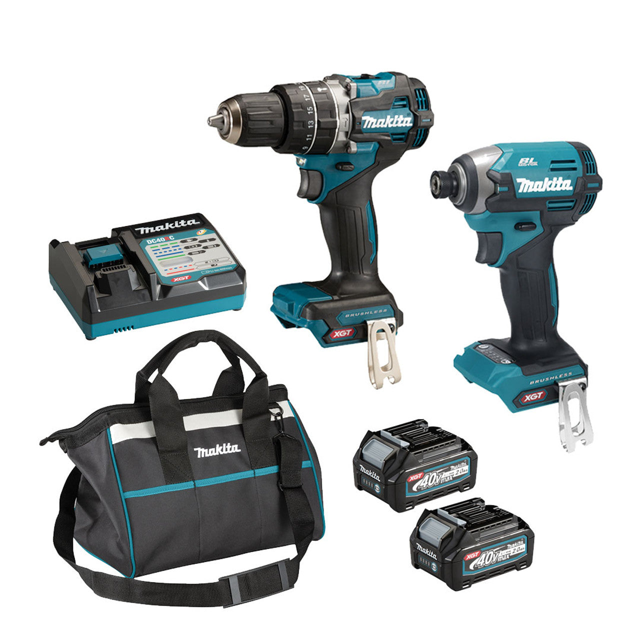 Makita MAK-DK0178G201 40V XGT 2 Tool Combo Kit 2.0Ah