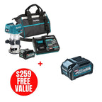 Makita MAK-RT001GD101 40V MAX XGT Cordless Compact Router 2.5Ah Kit