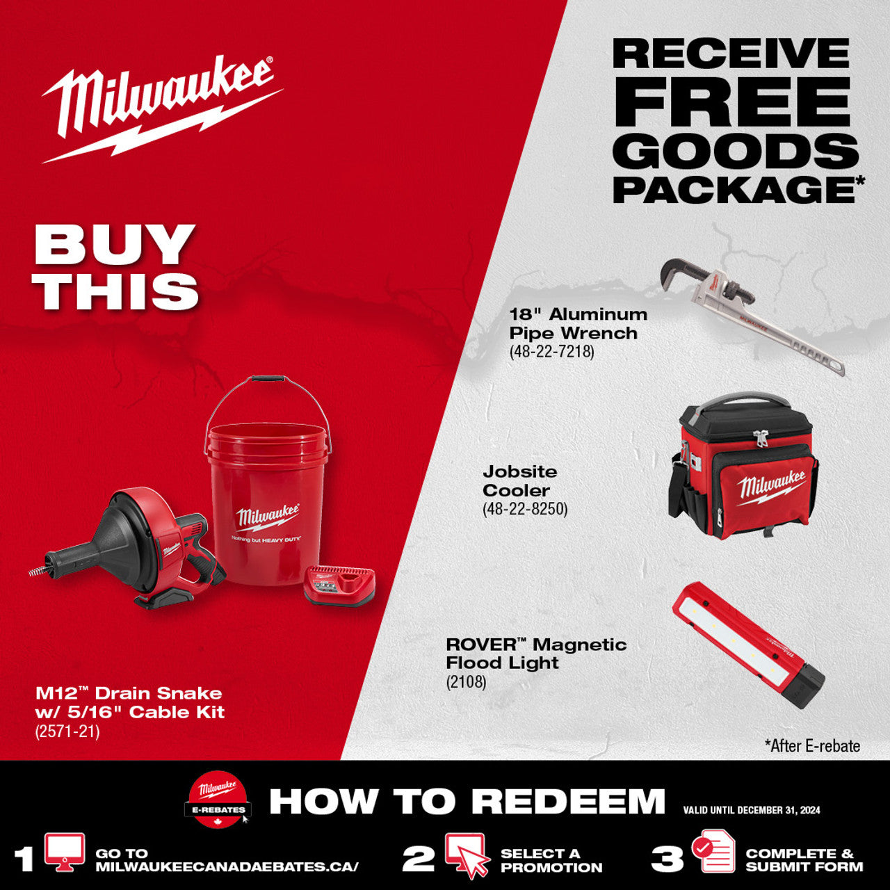 Milwaukee MIL-2571-21 M12 Drain Snake Kit