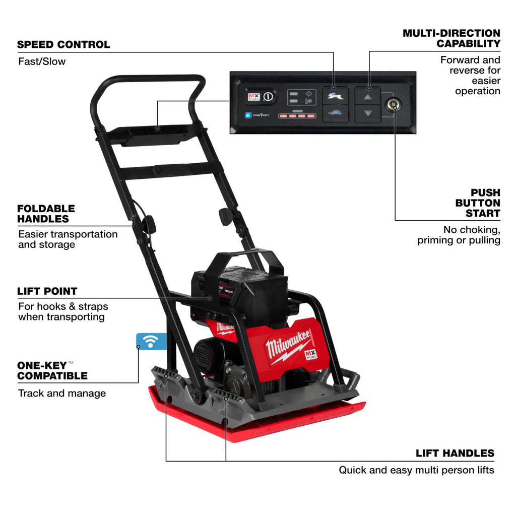 Milwaukee MIL-MXF220-2HD MX FUEL 20in Plate Compactor Kit
