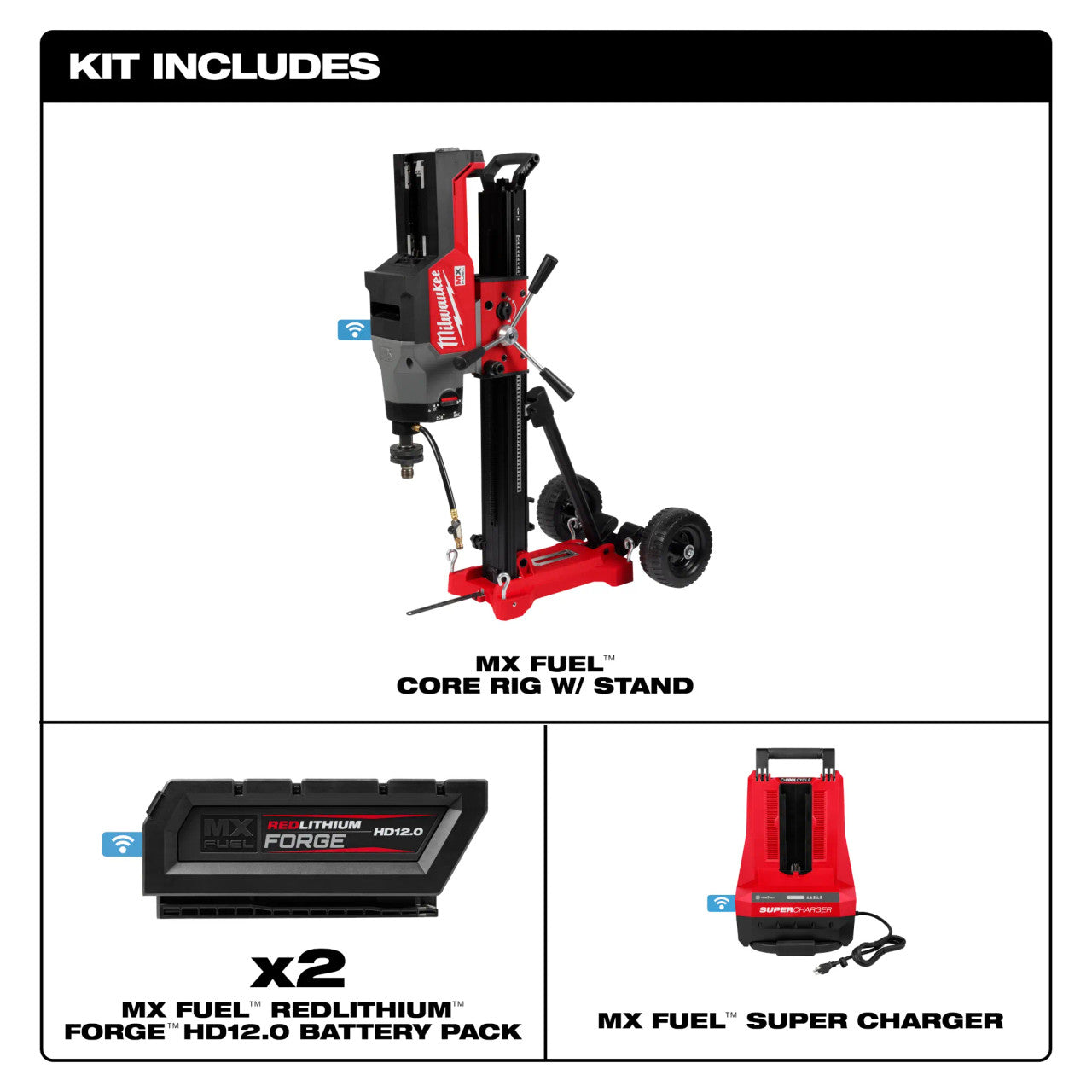 Milwaukee MIL-MXF302-2HD MX FUEL Core Rig 2x 12.0Ah Stand Kit