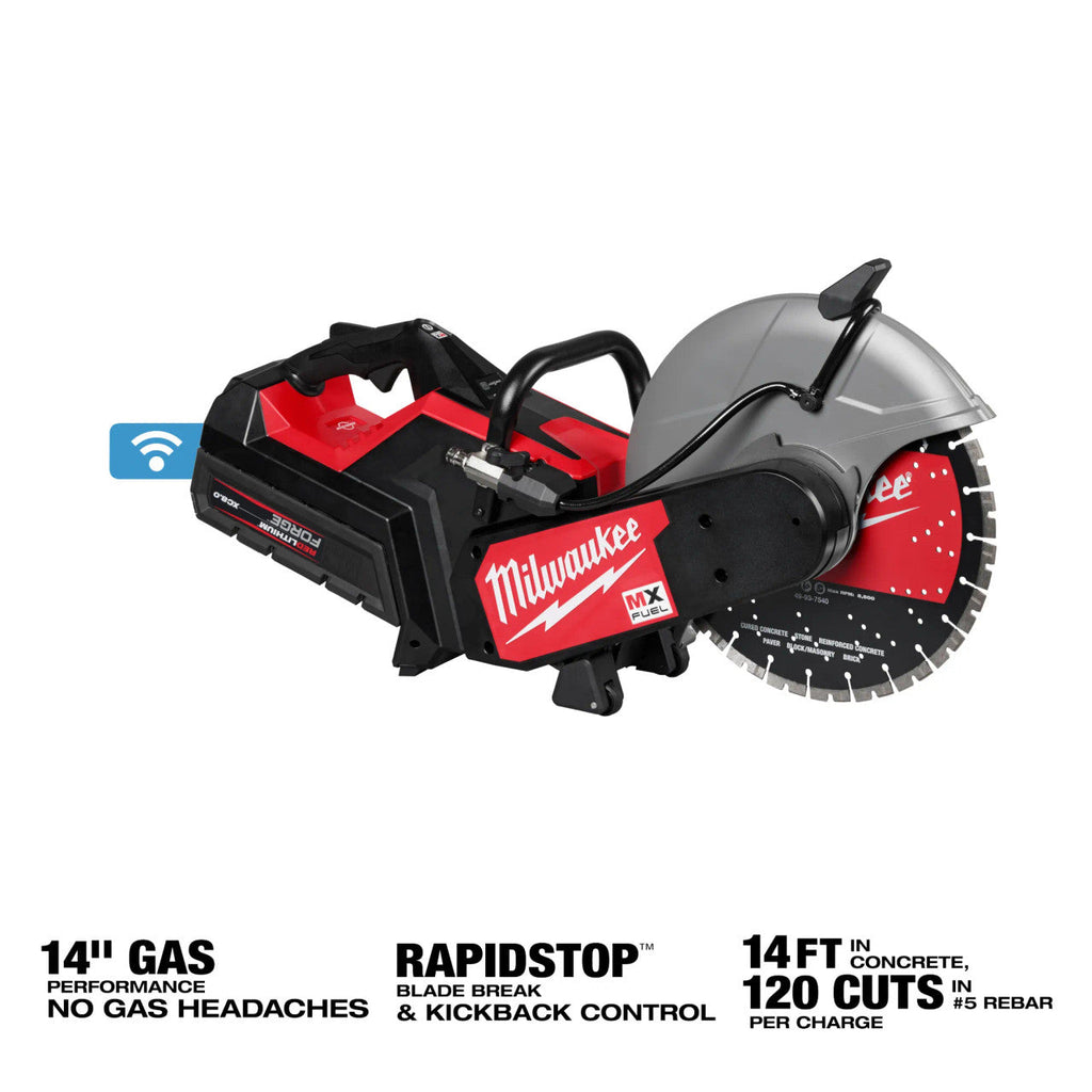 Milwaukee MIL-MXF315-2XC MX FUEL 14in Cut-Off Saw with RAPIDSTOP Brake 2x 8.0Ah Kit