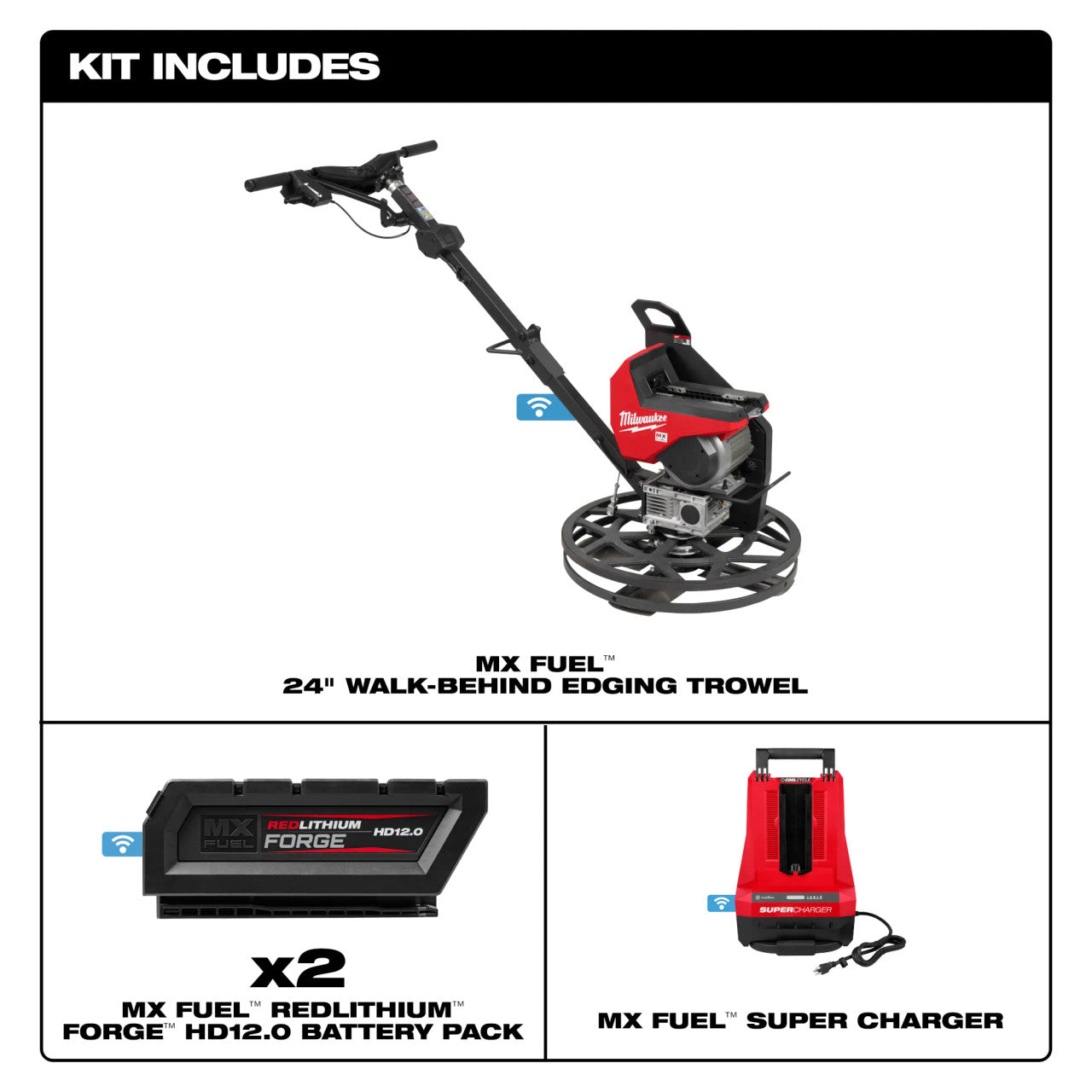 Milwaukee MIL-MXF324-2HD MX FUEL 24in Walk-Behind Edging Trowel Kit
