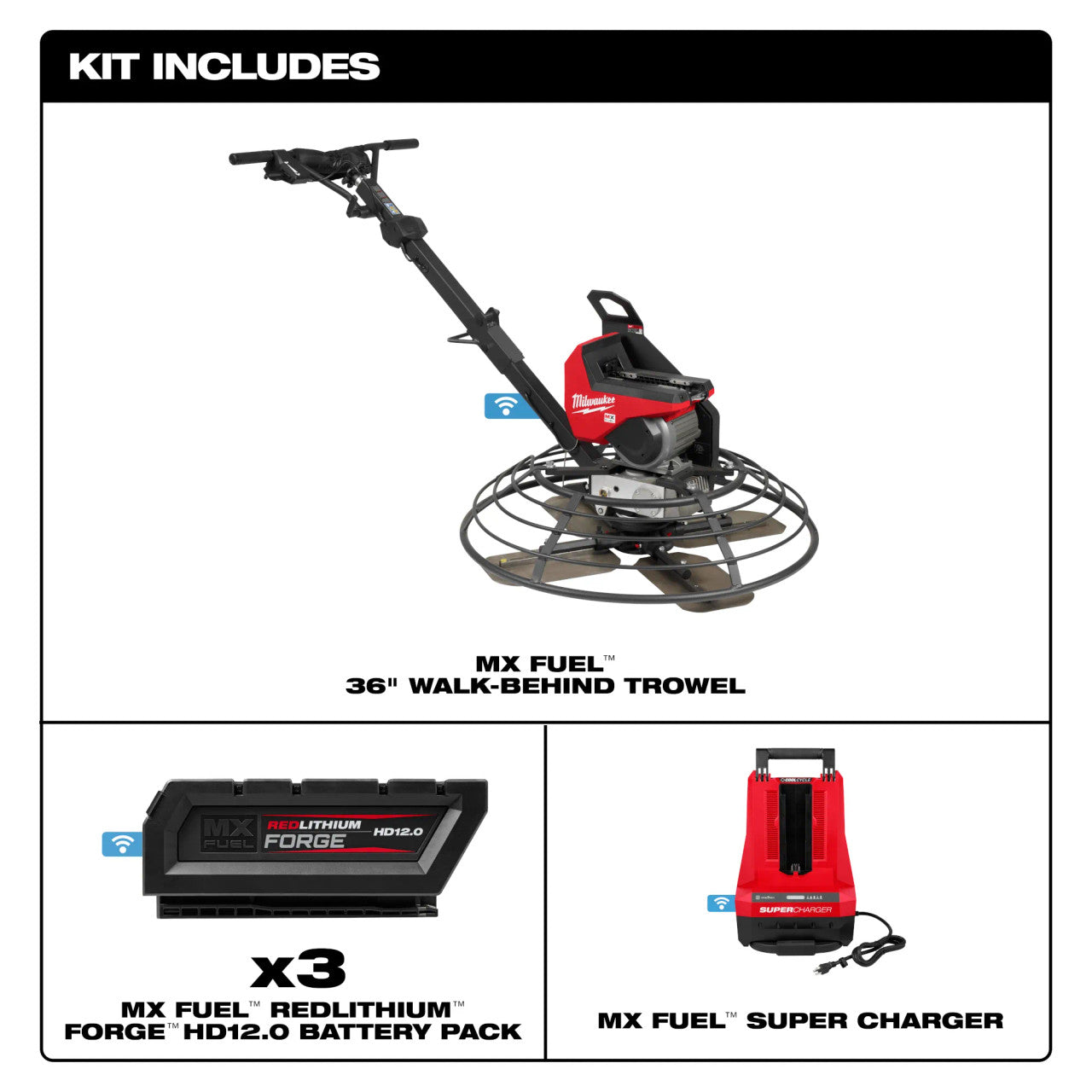 Milwaukee MIL-MXF336-3HD MX FUEL 36in Walk-Behind Trowel Kit