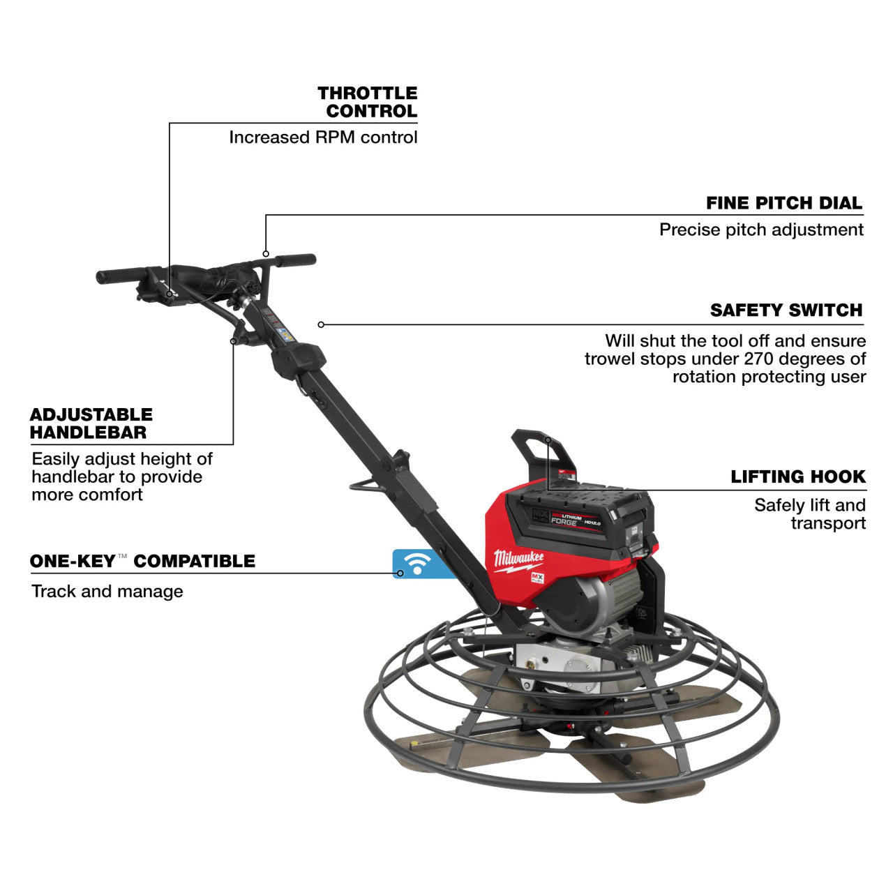 Milwaukee MIL-MXF336-3HD MX FUEL 36in Walk-Behind Trowel Kit