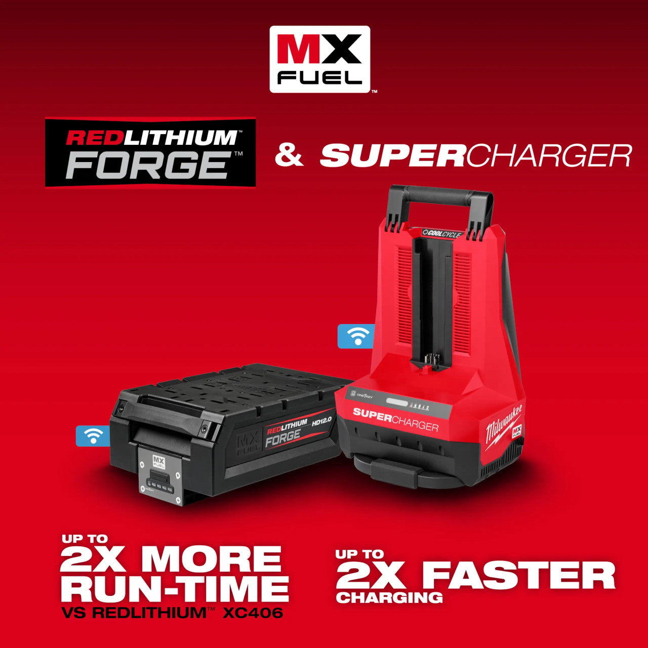 Milwaukee MIL-MXFSC-1HD12 MX FUEL REDLITHIUM Forge Hd12.0 Battery/super Charger Kit