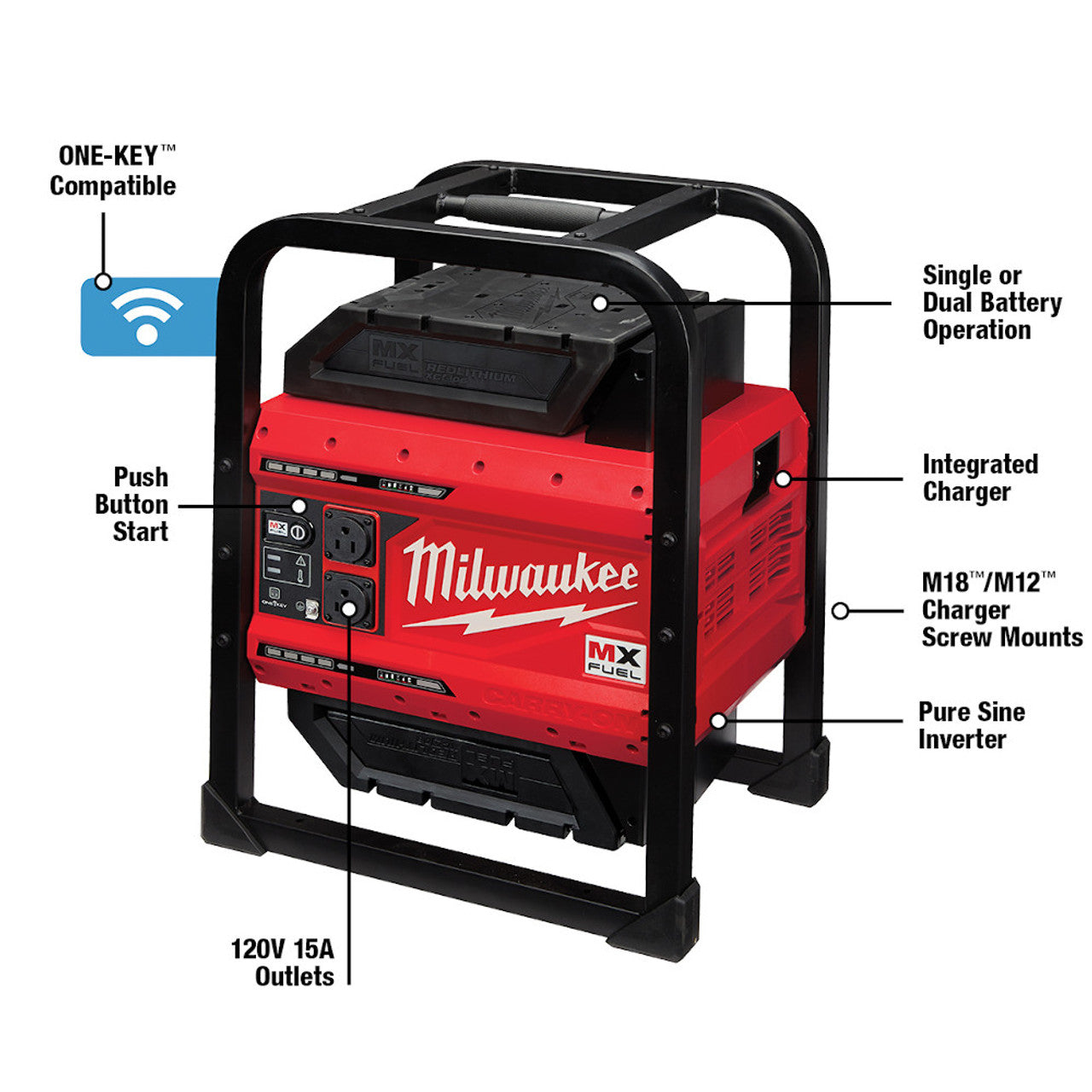 Milwaukee MIL-MXF002-2XC MX FUEL CARRY-ON 3600W/1800W Power Supply