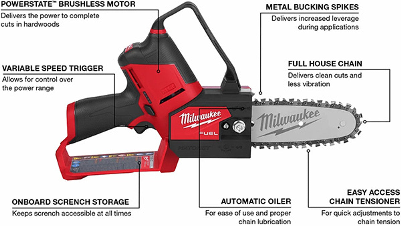 Milwaukee MIL-2527-20 M12 Fuel HATCHET Pruning Saw Bare Tool