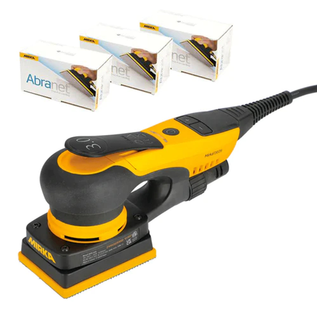 Mirka Abrasives MIR-MCA-DEOS34NET DEOS 3 X 4in Orbital Sander Kit with Abranet