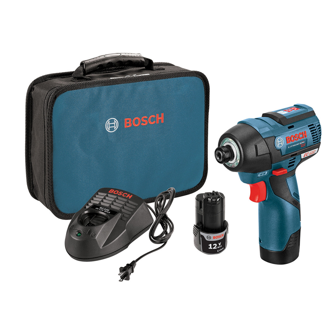 Bosch BOS-PS42-02 12V MAX EC Brushless Impact Driver Kit with 2x 2.0Ah Batteries