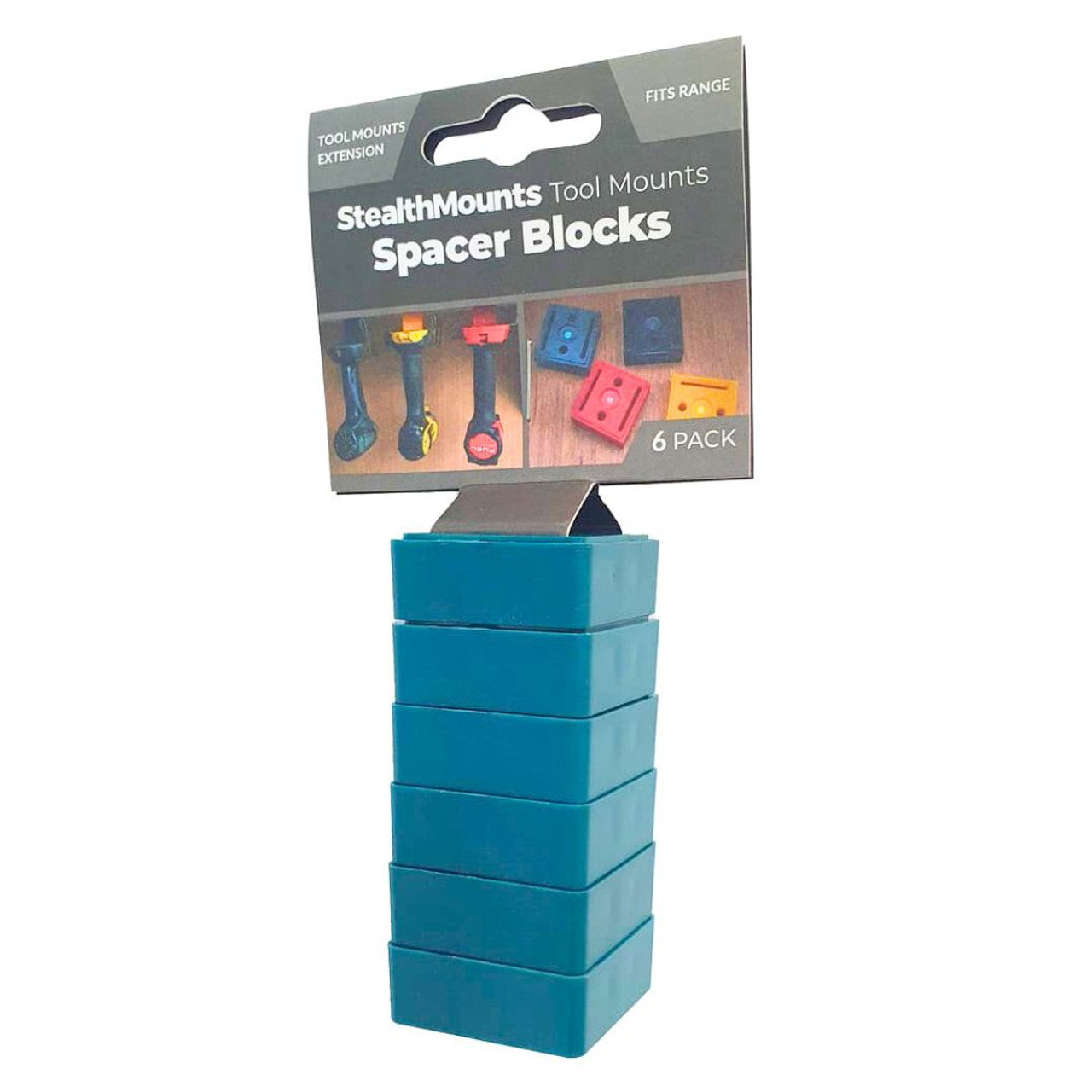 StealthMounts SM-TMSPACE-BLU-6 Tool Mount Spacer Blocks 12mm Spacers Teal 6-Pack