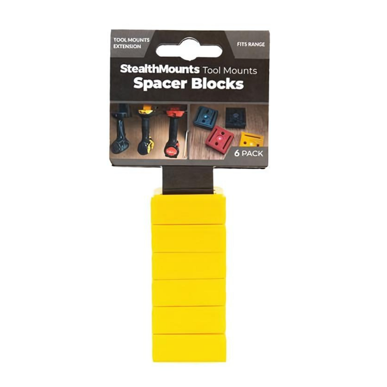 StealthMounts SM-TMSPACE-YLW-6 Tool Mount Spacer Blocks 12mm Spacers Yellow 6-Pack