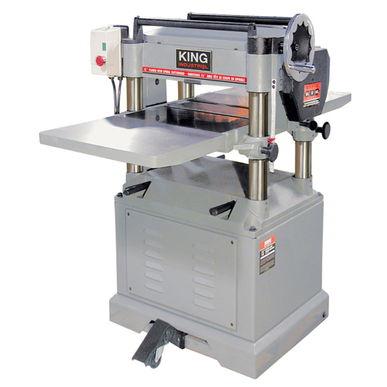 King Industrial KING-KC-385FX 15in Stationary Planer with Built In Mobility
