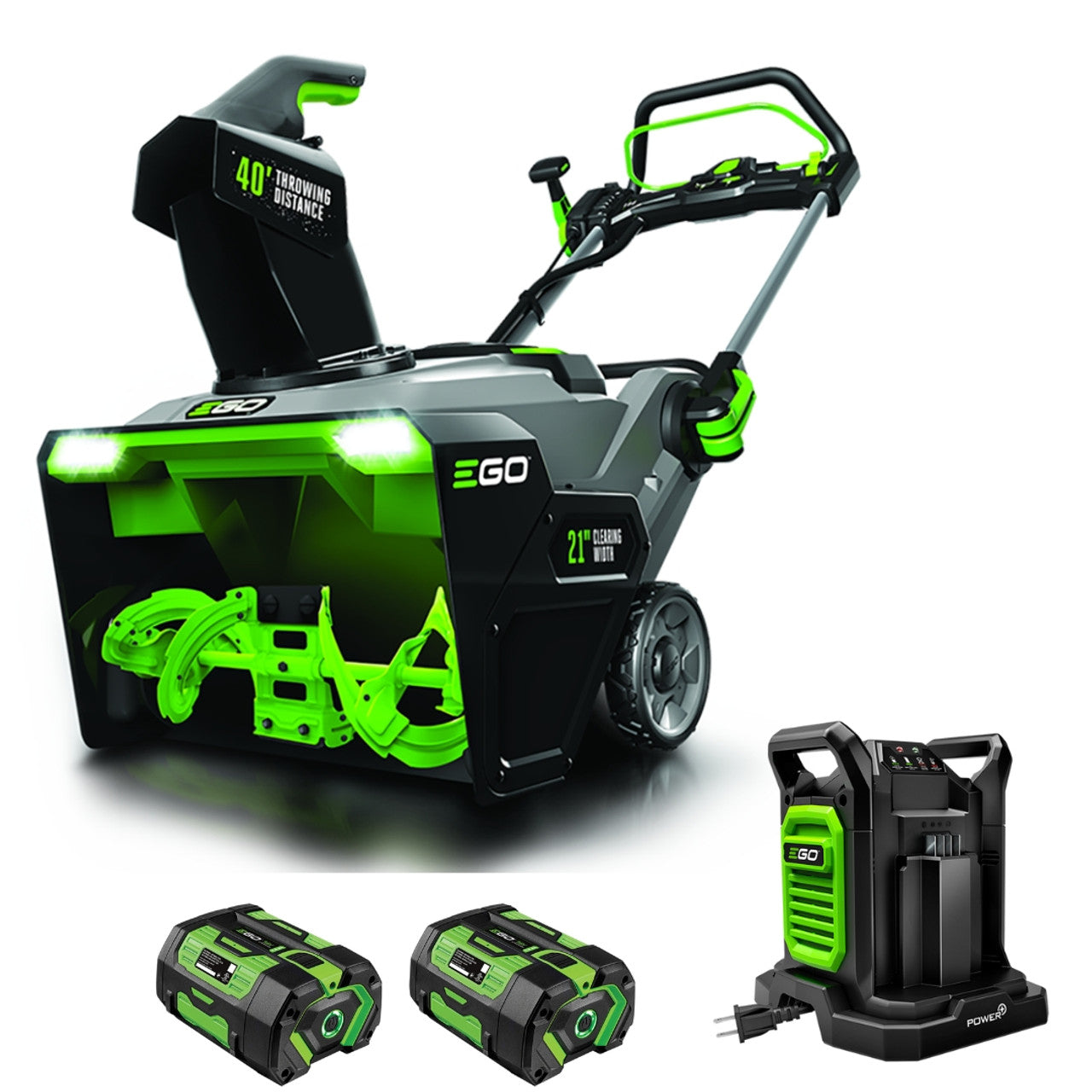 EGO Power EGO-SNT2114 POWER+ 21in Dual Port Snow Blower With Steel Auger KIT with 2 x 7.5Ah Batteries