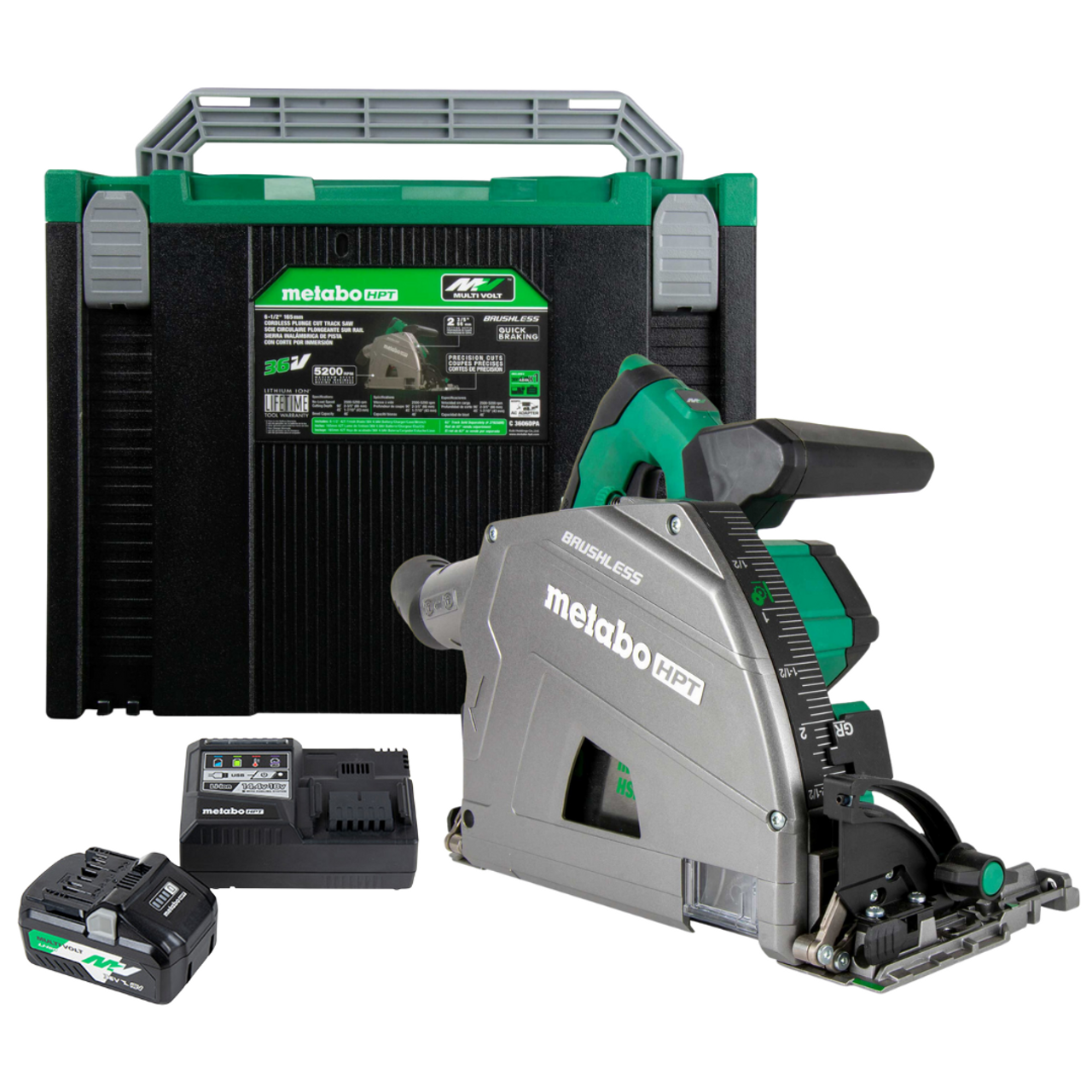 Metabo-HPT HPT-C3606DPAM 36v Multivolt Cordless 6-1/2in Track Saw Kit