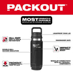 Milwaukee MIL-48-22-8396B PACKOUT 24oz Insulated Bottle with Chug Lid