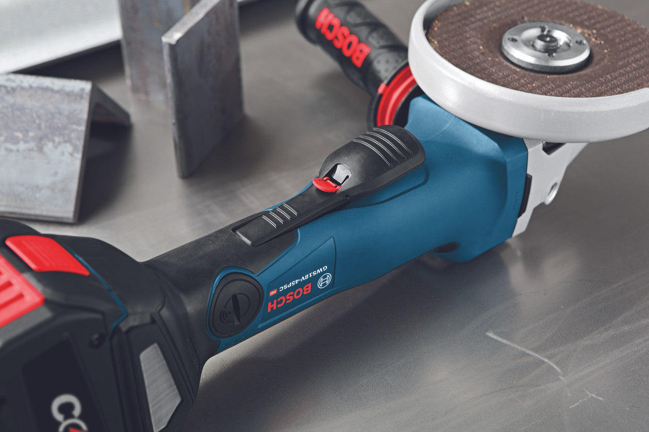 Bosch BOS-GWS18V-45PCN 18V EC Brushless Connected-Ready 4-1/2in. Angle Grinder with No Lock-On Paddle Switch (Bare Tool)