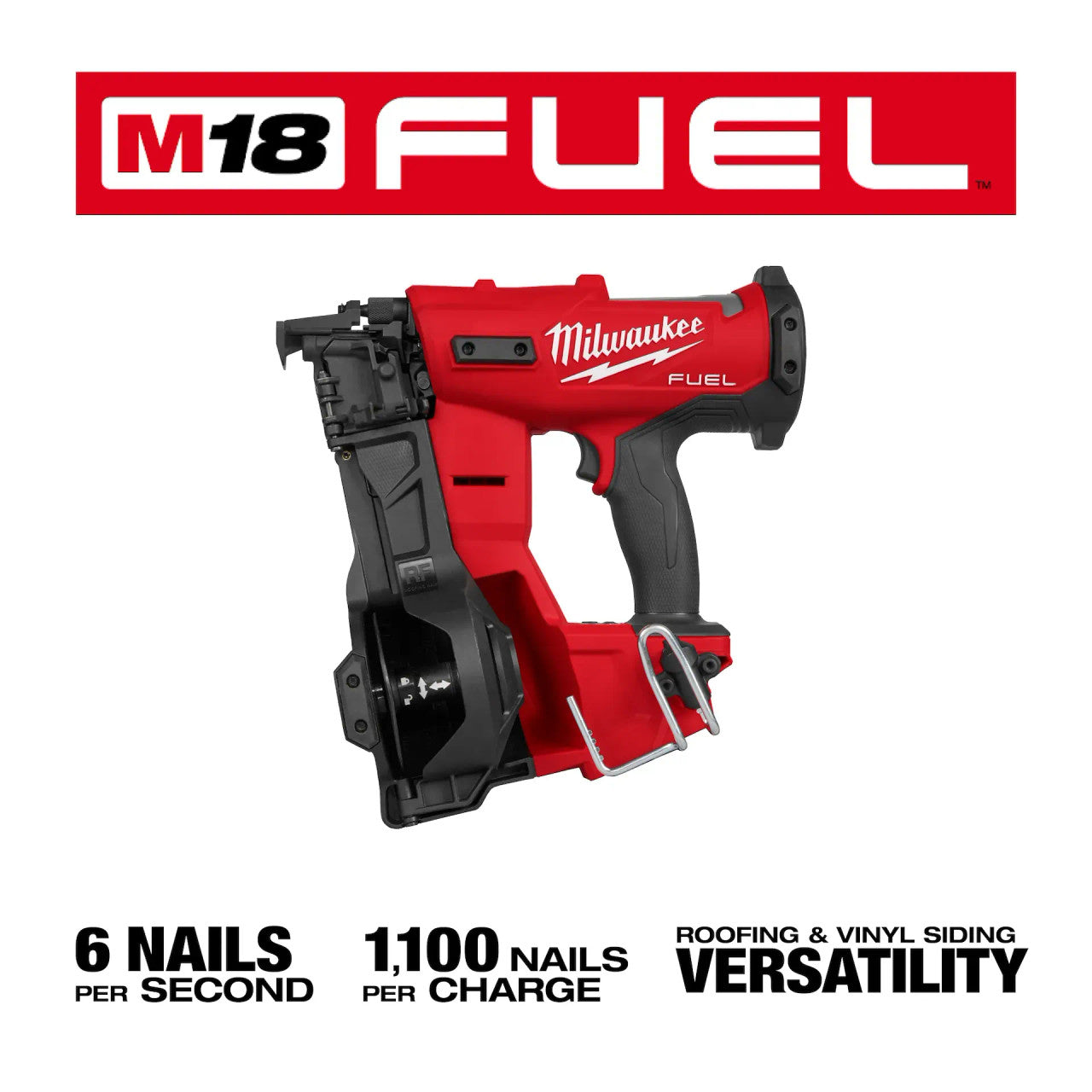 Milwaukee MIL-2909-20 M18 FUEL Coil Roofing Nailer
