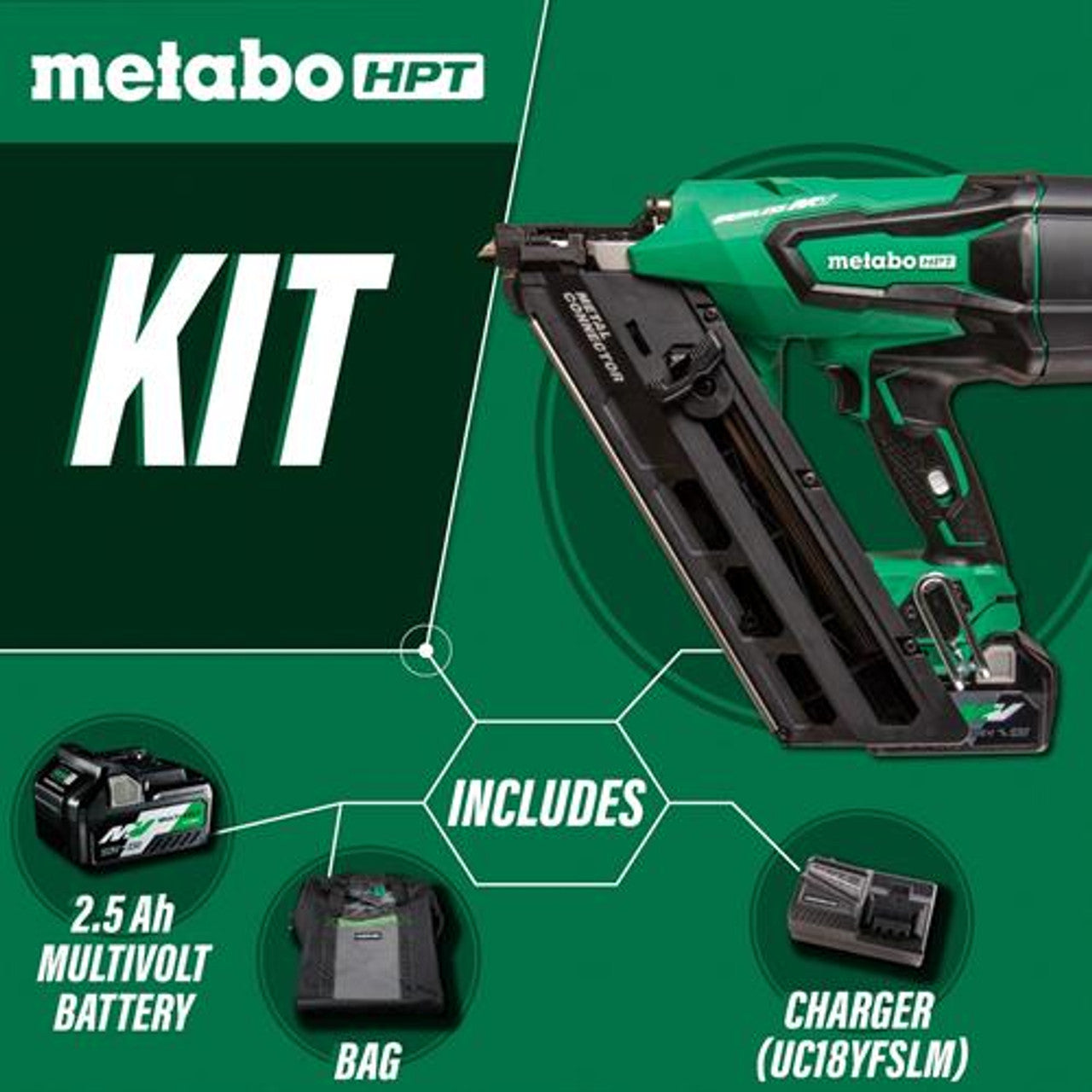 Metabo-HPT HPT-NR3665DAM 36V Cordless Metal Connector Nailer 2.5Ah Kit