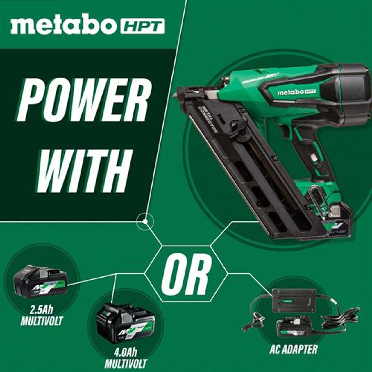 Metabo-HPT HPT-NR3665DAM 36V Cordless Metal Connector Nailer 2.5Ah Kit
