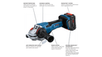 Bosch BOS-GWS18V-13PB14 18V Angle Grinder with Paddle Switch with (1) CORE18V 8.0 Ah PROFACTOR Battery